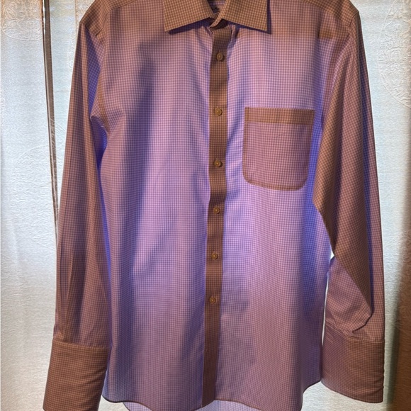 Charles Tyrwhitt Men's Blue /LavenderSlim Fit Long Sleeve Dress Shirt Size 18/37 - Picture 5 of 8